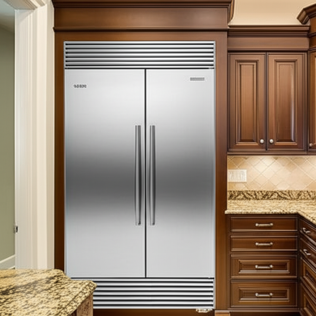 Sub-Zero built-in refrigerator with stainless steel panels