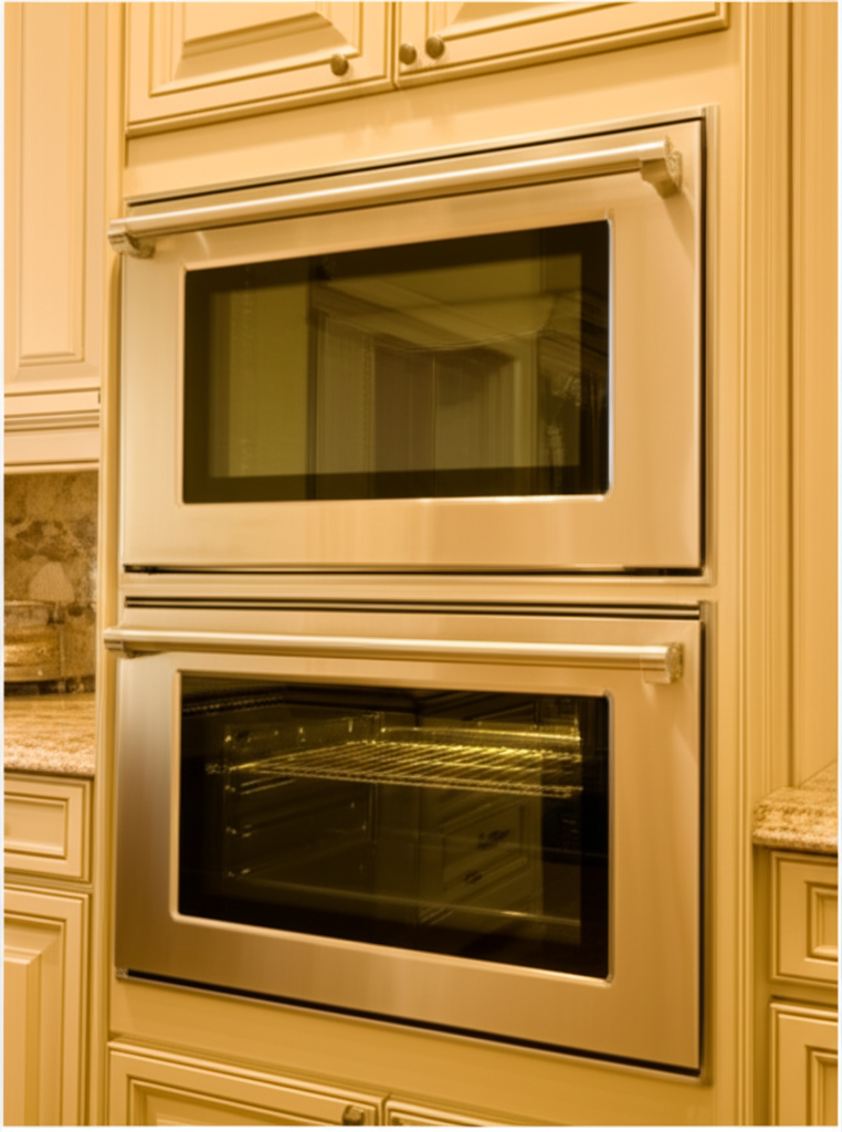 Built-in double wall oven in luxury kitchen