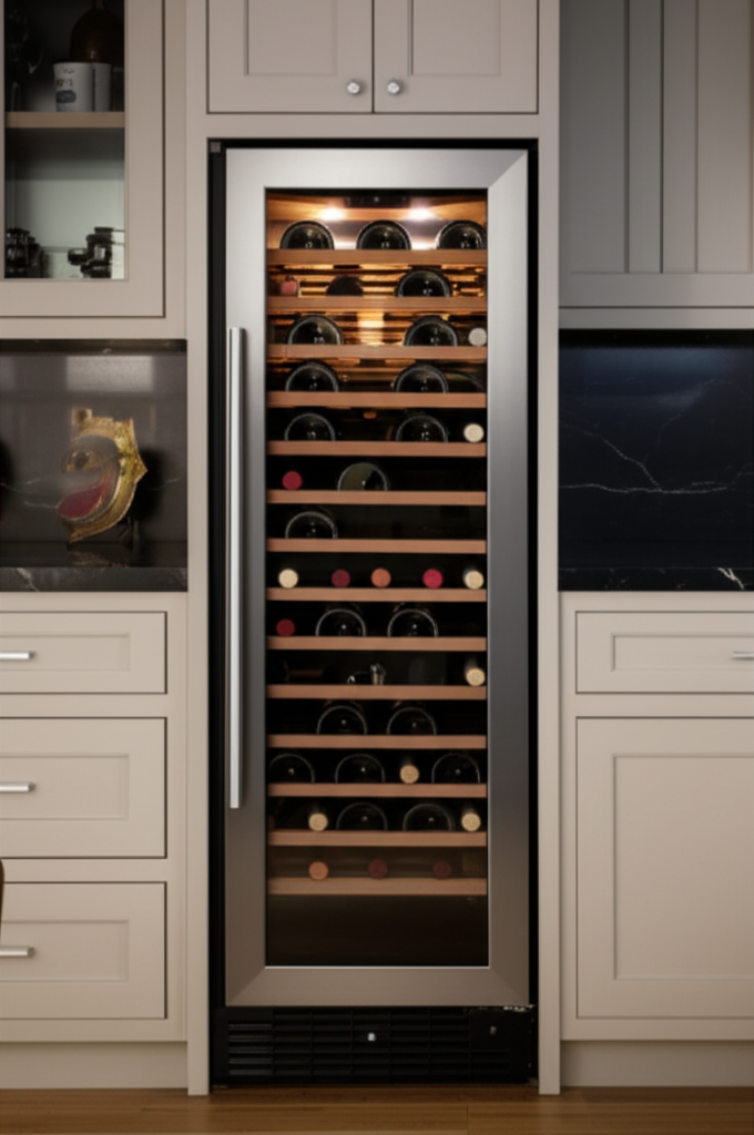 Sub-Zero wine cooler with temperature-controlled storage